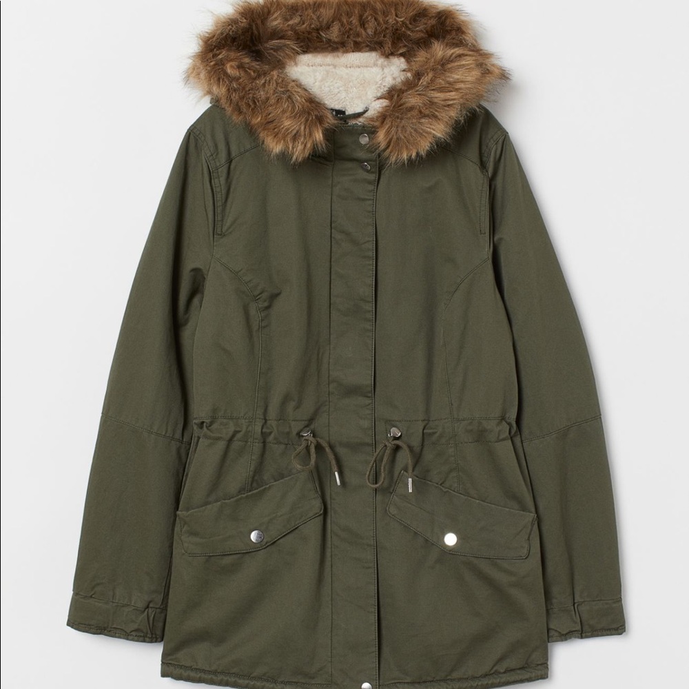 H&M fur lined parka